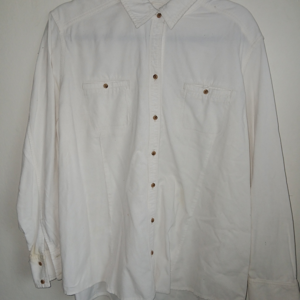 Eddie Bauer White Casual Button Down Shirt
